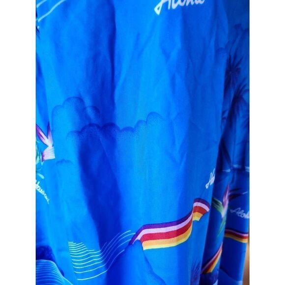 Aloha Hawaiian Muumuu Kaftan Beach Cover Rainbows Ruffles Vacation - Picture 6 of 6